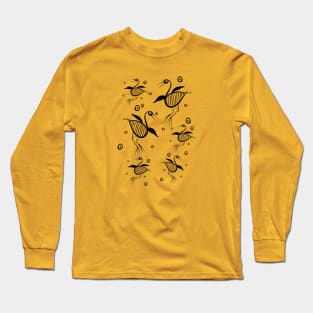 Cypriot Birds Illustration Long Sleeve T-Shirt